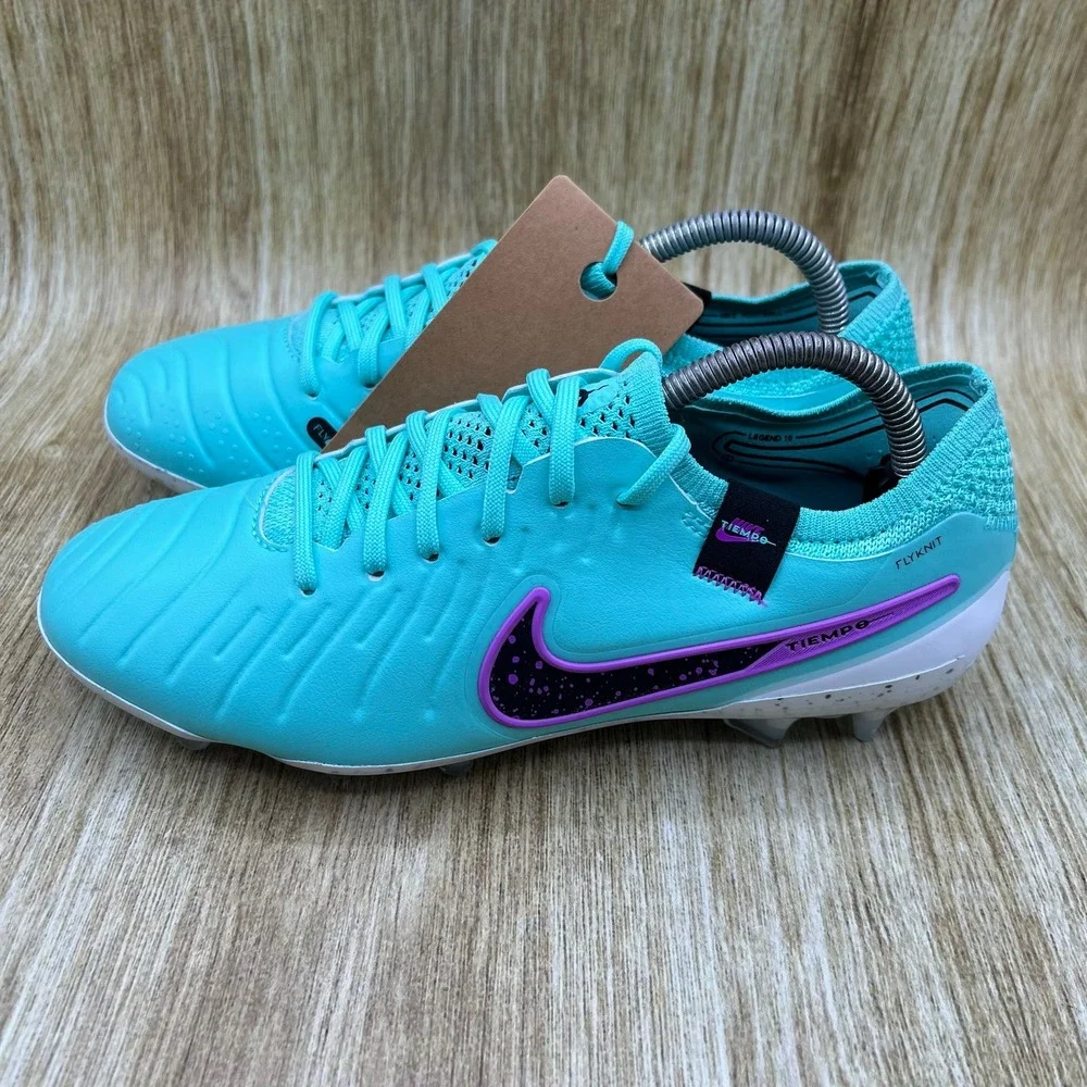 Nike Tiempo Legend 10 Elite FG Mens 5.5 Womens 7 Cleats Turquoise DV4328-300 NEW